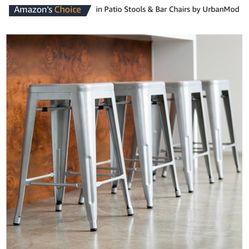 4 Amazon Stools 24 Inches High Steel Gray