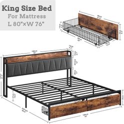 King Sized Bed Frame and Mattress