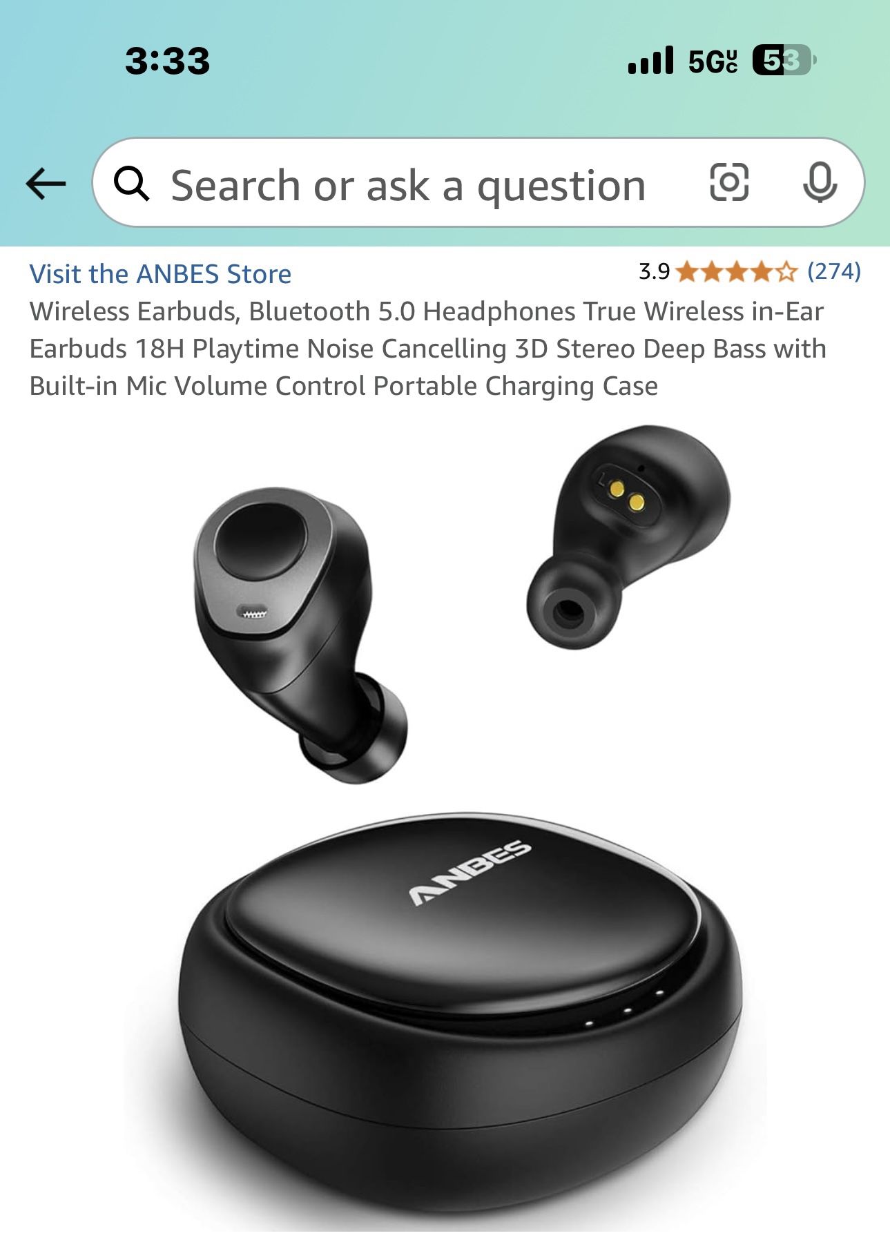 *NEVER USED* ANBES Wireless Earbuds Bluetooth 5.0