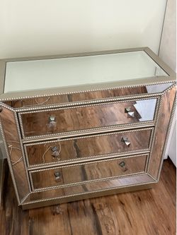 Glass Dresser with 2 nightstands