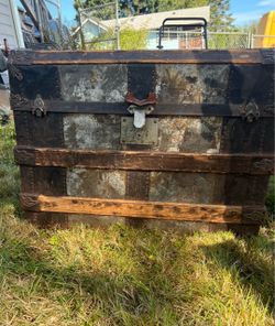 Huge Wood and Metal Trunk/Chest