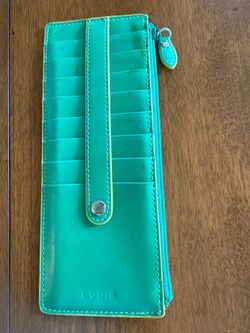 Lodis Green Wallet with Yellow Accents - looks new