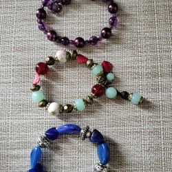 Three Costume Jewelry Bracelets 