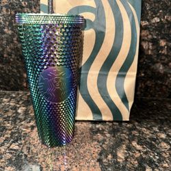 Starbucks Fall 2023 Black Bling Oil Slick Studded 24oz Venti Tumbler