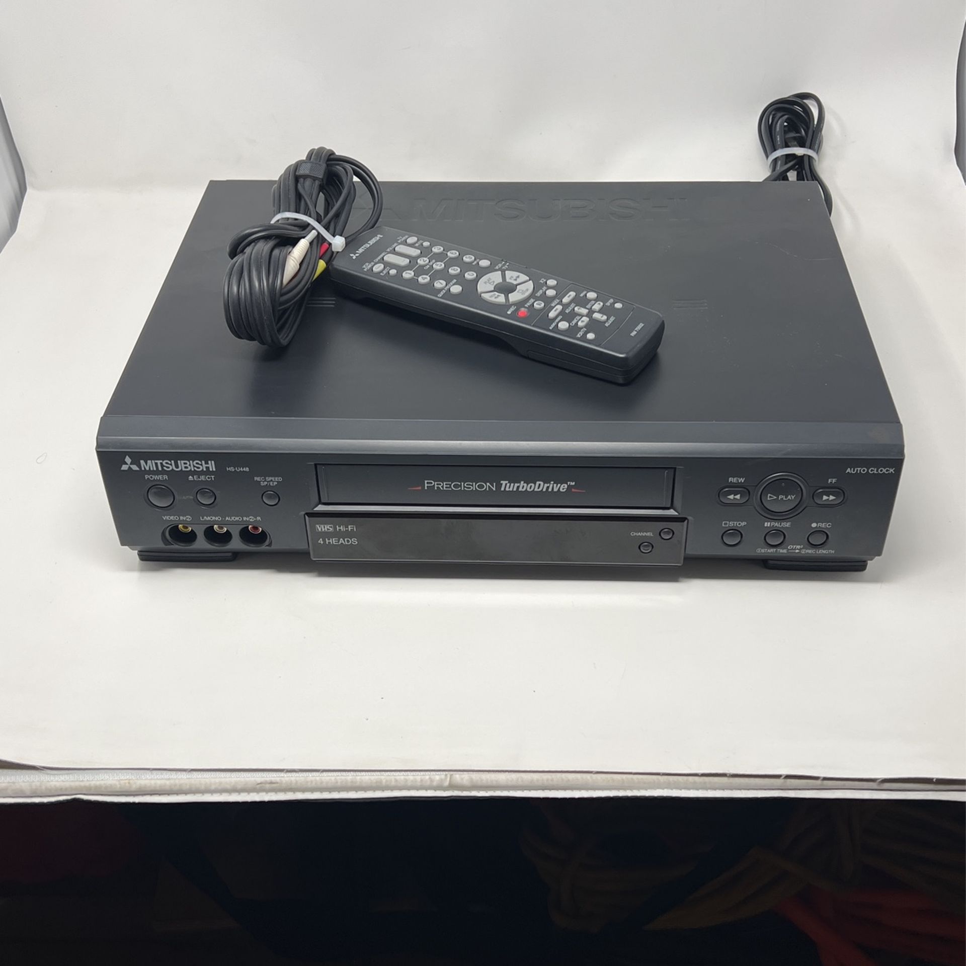 Mitsubishi HS-U448 VCR With Remote And RCA cables. Tested! Box 7