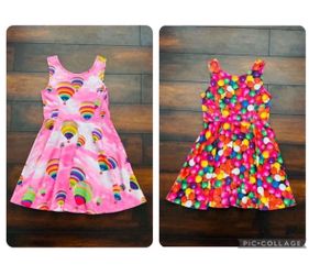 Little Girls Clothes Children’s Place Hot Air Balloon And Bubble Gum Print Dresses bundle Size M Fits 7/8