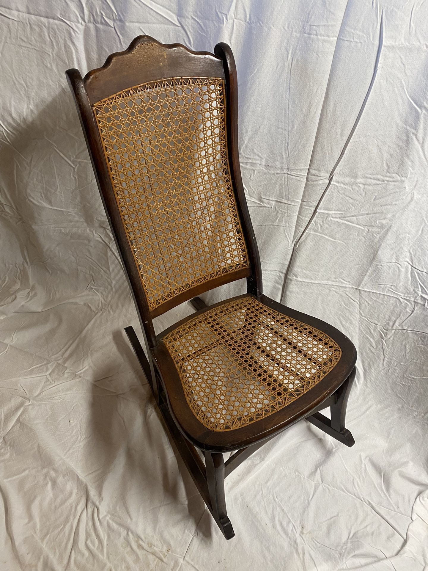 Antique Wicker & Wood Rocking Chair