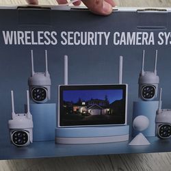 Camcamp Wireless Security Camera System with Monitor,10x Zoom 5MP Dual Lens Security Camera Outdoor