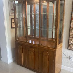 MidCentury Modern Wood China Cabinet
