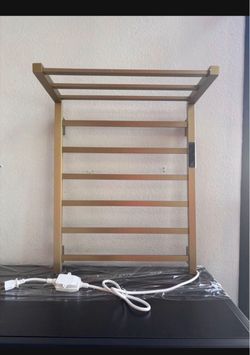 New- Foldable 9-Towel Towel Warmer in Golden Brushed
