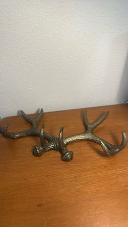 Vintage Cast iron with bronze metallic , finish coat hook/ hat hook