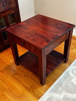 Boston Interiors furniture store living room solid hardwood side end table