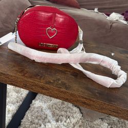 red Love Moschino RED faux crocodile with gold  (unworn !!)