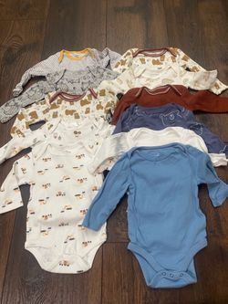 Lot of 11 boys long sleeve shirts size 3/6 months by cloud island #21