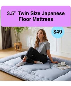 3.5” Twin Size Japanese Floor Mattress/ Futon Mattress/Tatami Mat. High Density Foam Support for Adult Kids Sleep,Portable Futon Sofa Bed for Camping,