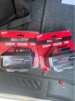 2x Milwaukee M18 FORGE XC8.0 Batteries – New Sealed – Priced to Move