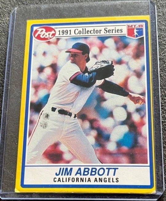 Jim Abbott 1991 Post Collector Series #20 Of 30 California Angels