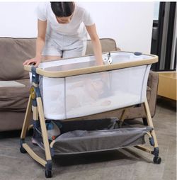 ONLY $75: Bedside Sleeper 3 in 1 - with Storage Basket and Wheels for Easy Assembly And Folding