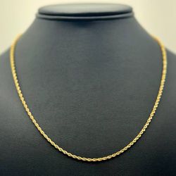 14k solid yellow gold Rope chain Necklace 24,5" 2.3mm 6.7 grams