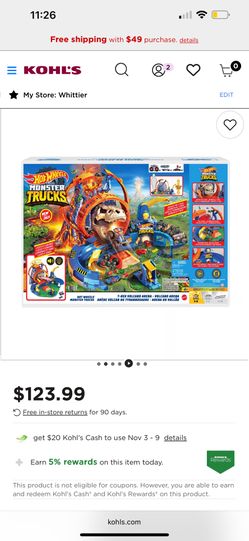 Hot Wheels Monster Trucks T. Rex Volcano Arena Track Playset