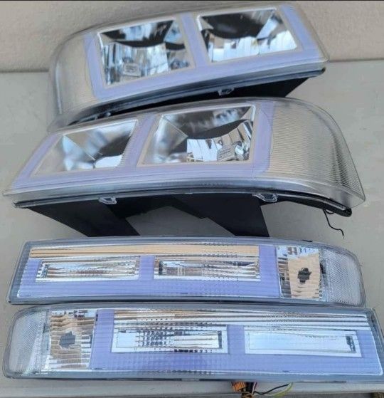 03-14 Chevrolet Express Gmc Savana 03-23 Express Savana LED DRL Headlights Luces Micas Calaveras Faros Faroles Chevy 