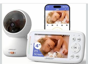 1080P 2.4GHz WiFi Baby Monitor with Camera and Audio, Pan-Tilt-Zoom Video Camera, 4'' IPS Screen, HD Night Vision, Motion & Cry Detection, 360° View, 