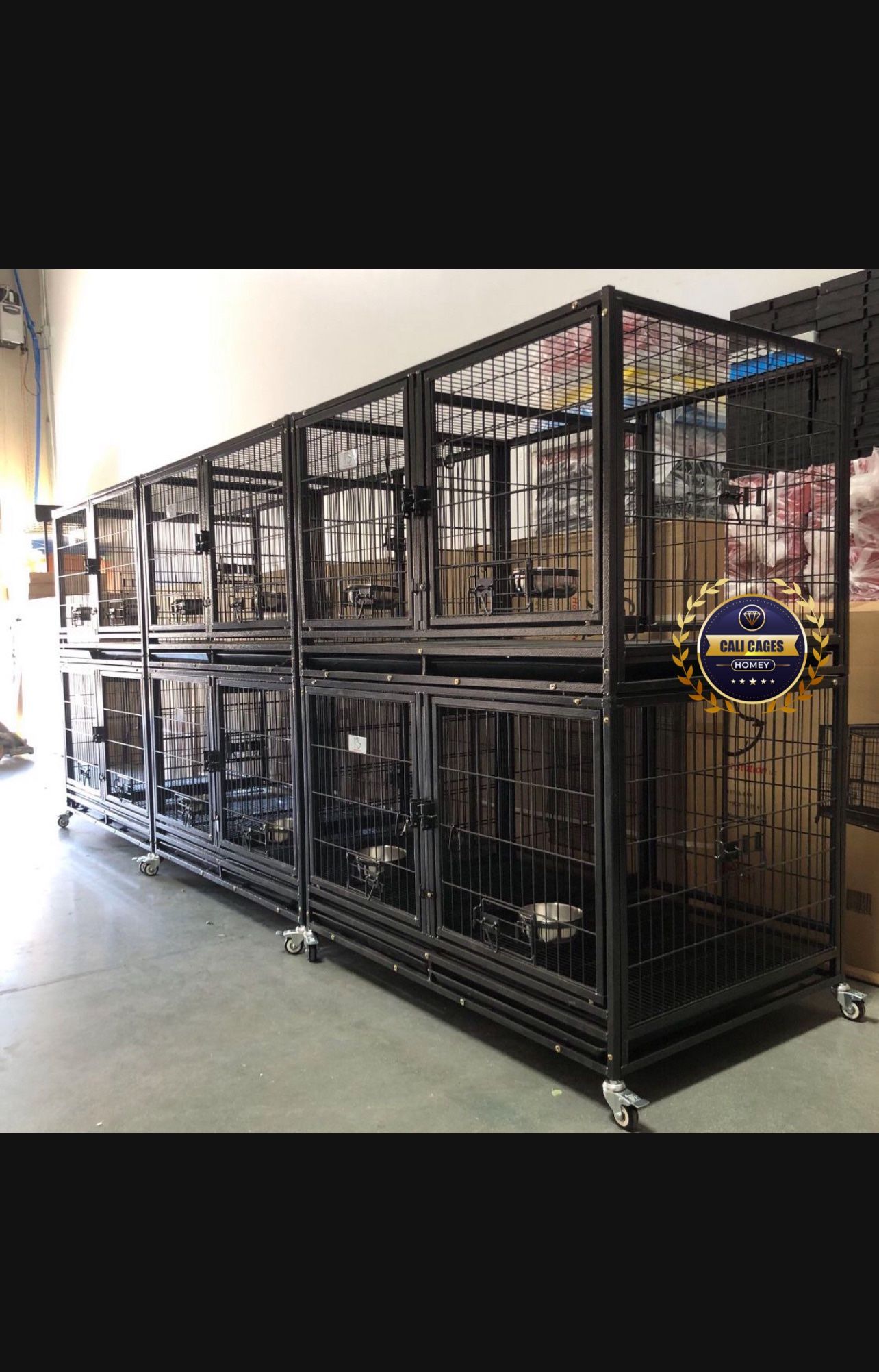 Dog Pet Cage Kennel Size 43 With Divider And Feeding Bowls Set Of 6 New In Box 📦 