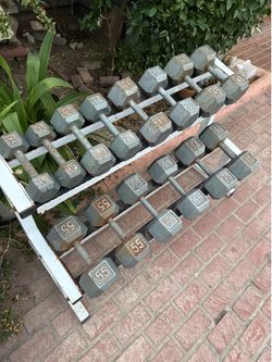 Dumbbells and rack