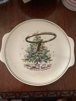 Franciscan earthenware Christmas cake server