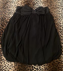 black bow tube top bubble dress 