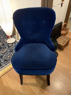 IKEA Upholstered Royal Blue Velvet Remsta ArmChair Excellent