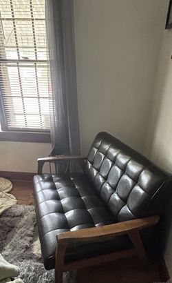Faux Leather Loveseat