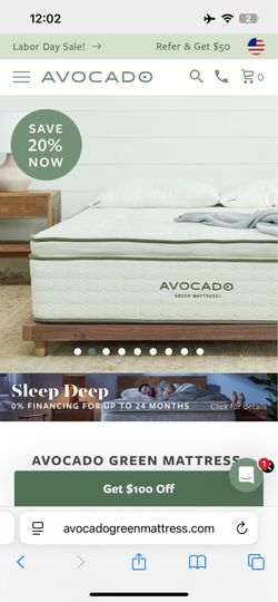 Free king organic mattress