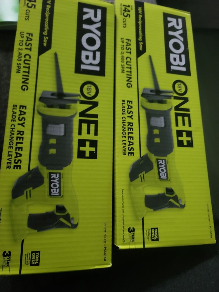 RYOBI 18V ONE + RECIPROCATING SAW $70 EACH