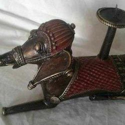 Asian Indian Antique Bronze Lamp

