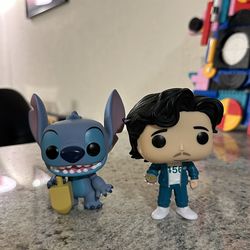 Funko Pop Figurine Set – Stitch + Player 456 (No Boxes)