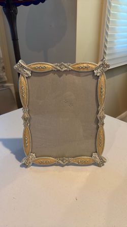 Heavy Metal Enamel & Rhinestone picture frame 8” x 10” photo home decor