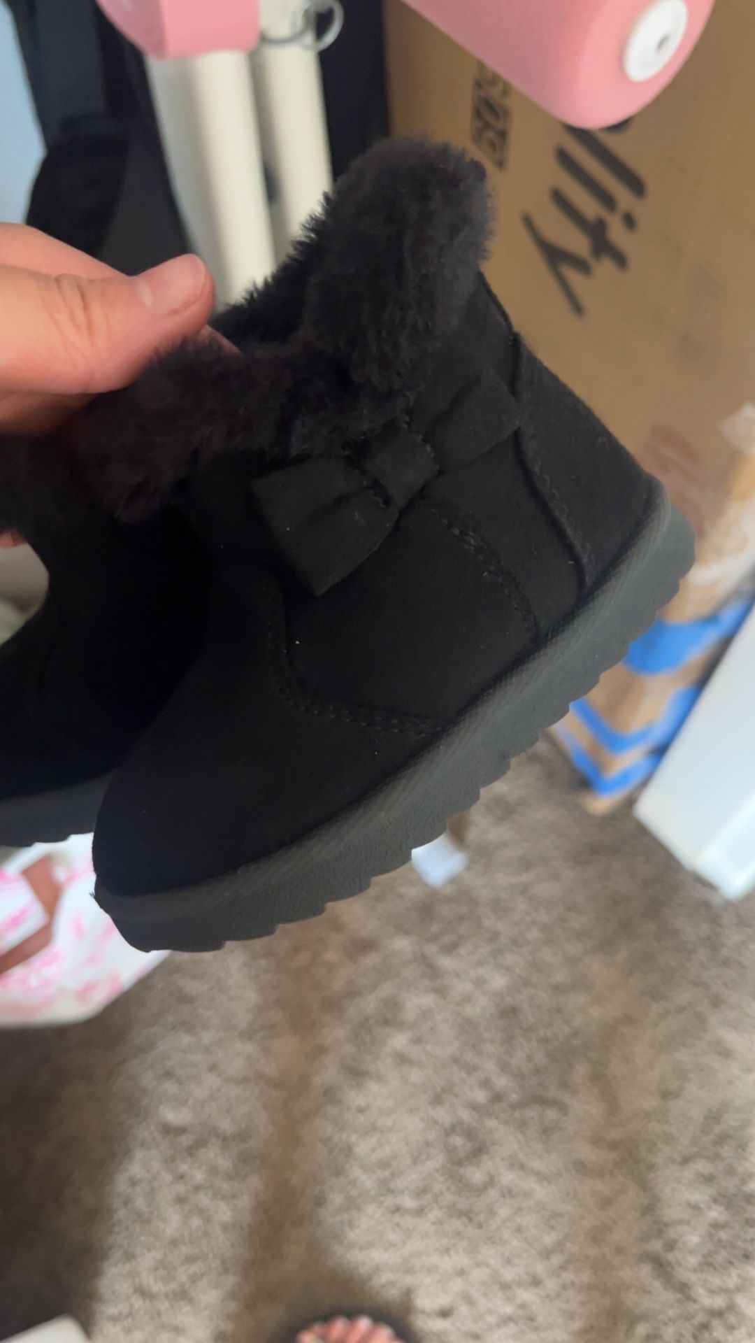 Black Fluffy Boots