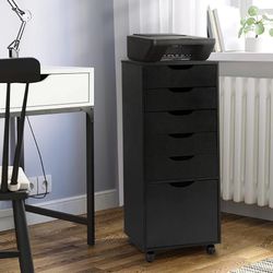 🔥 5-Drawer Storage Cabinet, File Organizer with Caster Wheels, Chest of Drawers, Mobile File Cabinets, File Cabinets for Home Office, Under Desk Cabi