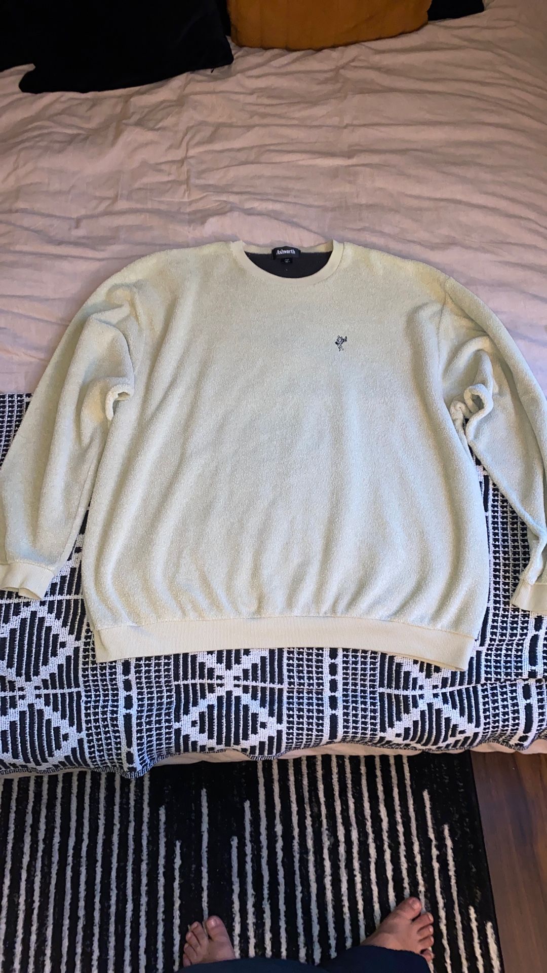 ASHWORTH GOLF TAN FLEECE SWEATER MENS