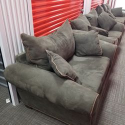 3 Piece Set Couch Sofa Loveseat And Single With Pillows