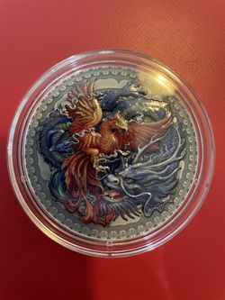 1 Oz Silver Bullion Rare 2021 Phoenix And Dragon