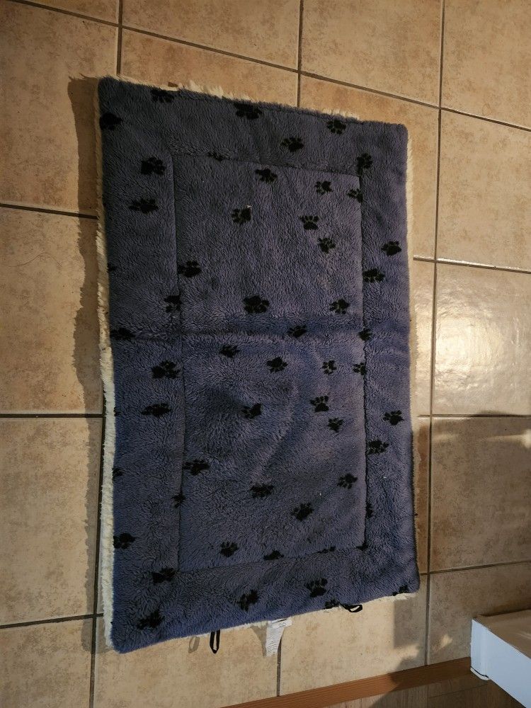 Reversible Paw Print Dog Bed