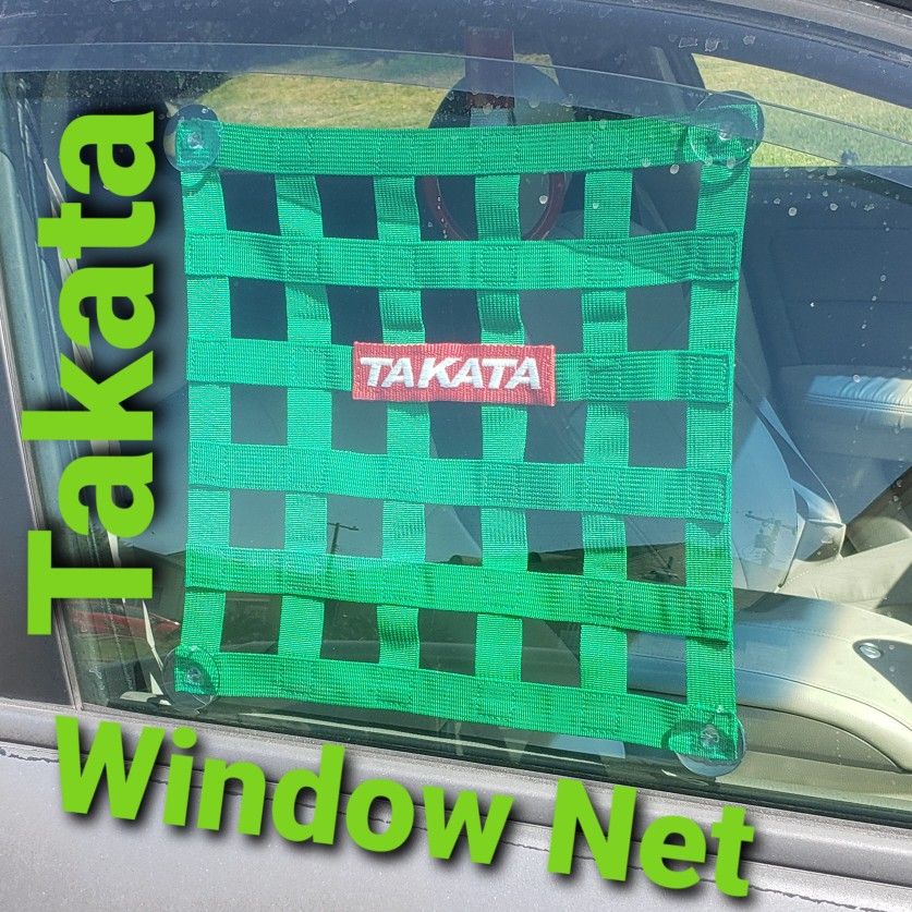☆Brand New Takata Green Window Net Shade Suction Cup Seatbelt Harness