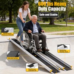 Wheelchair   Ramp   | 3.5'–10'   Adjustable   |   600   lbs