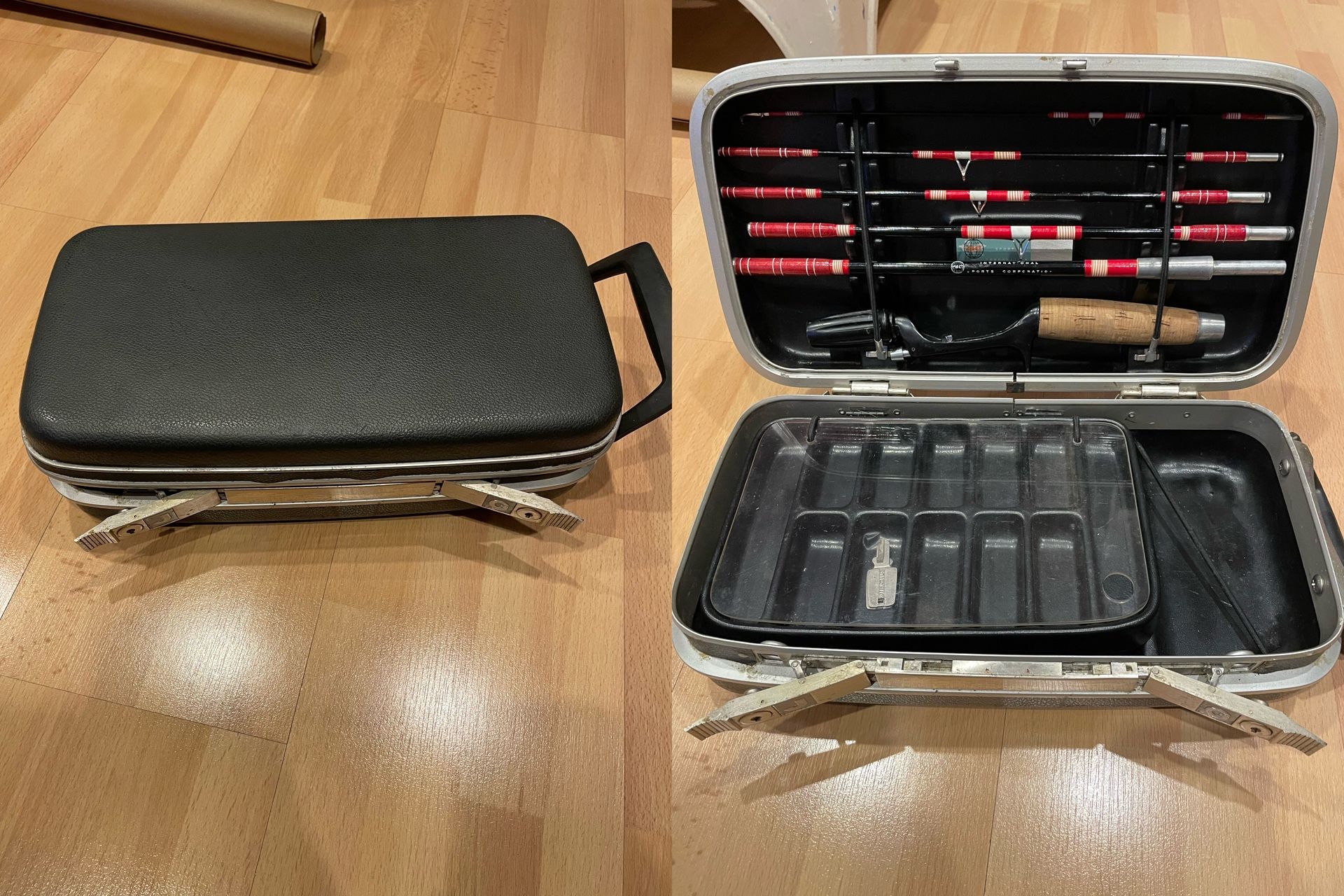 Vintage Fiberglass Fishing Rod And Samsonite Case