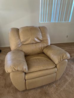 Leather recliner seat