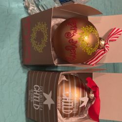 2 Large round Christmas ornaments