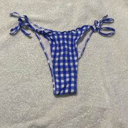Blue Plaid Bikini Bottoms