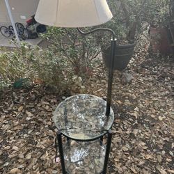 Glass Coffee Table With Lamp